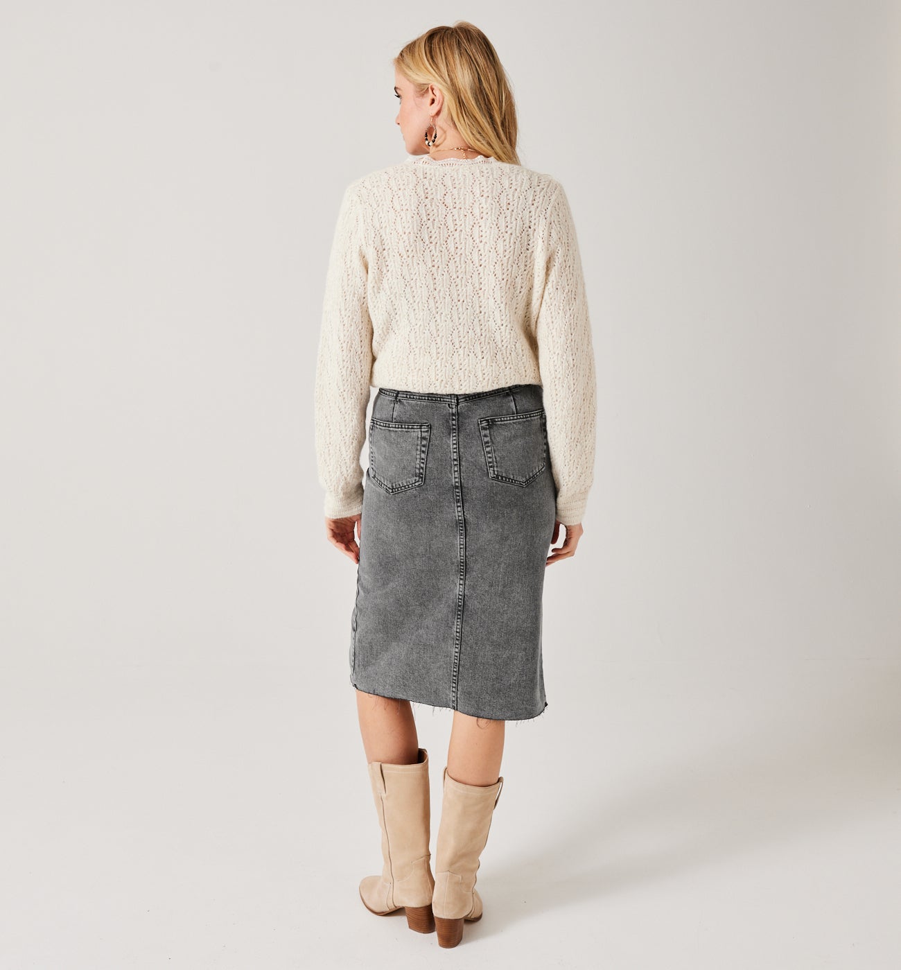 Midi denim skirt - Medium denim