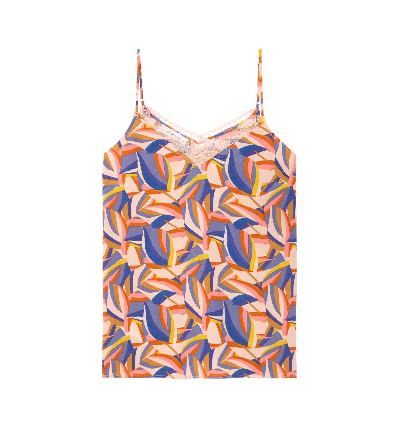 Patterned strappy top - Black print