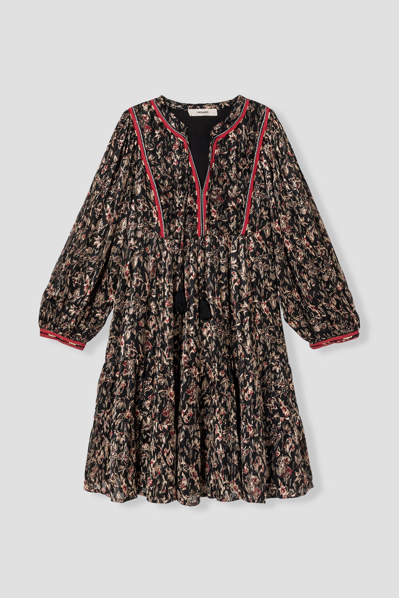 Short patterned voile dress - Multicolour print