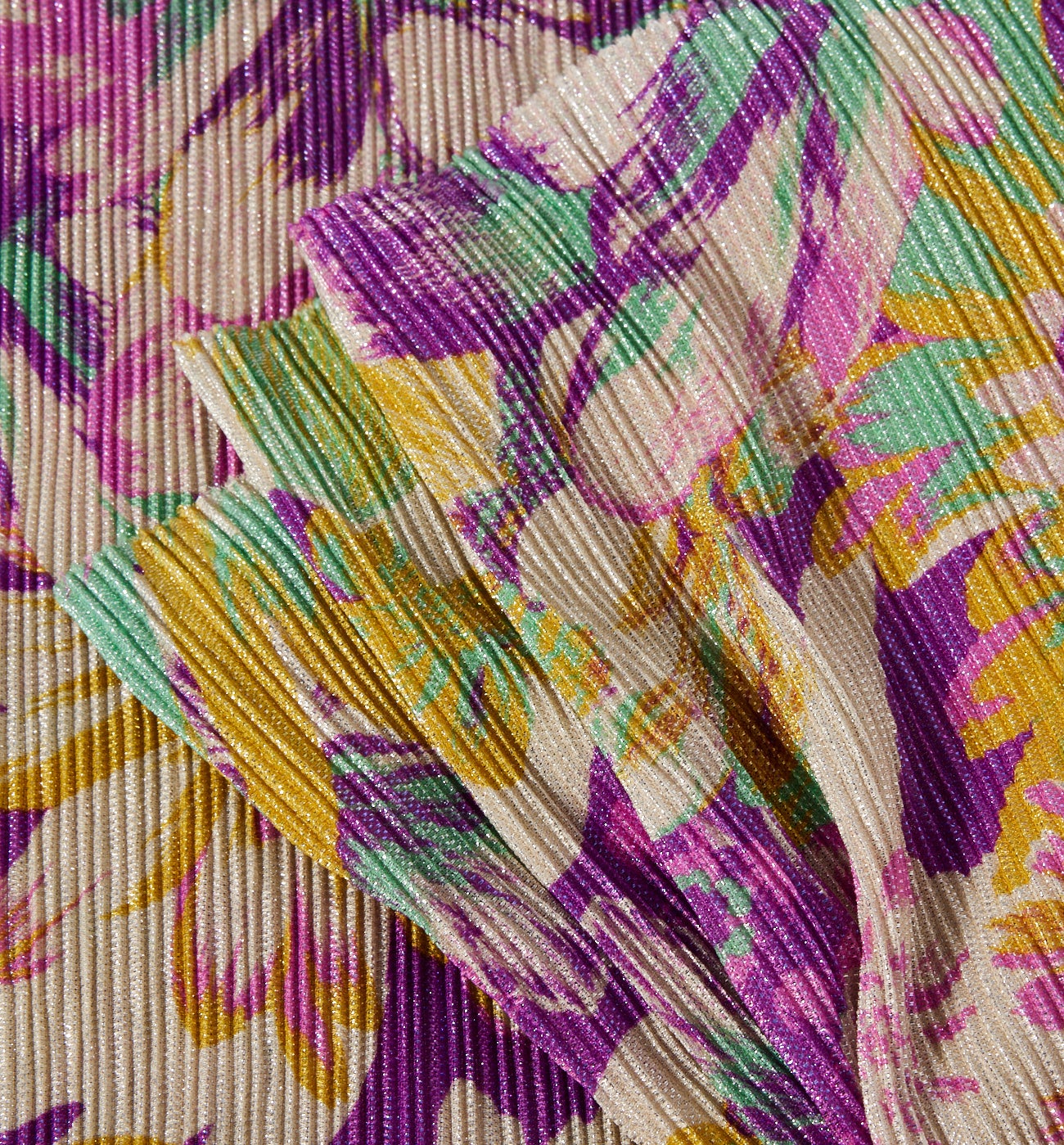 Polyester lurex fabric cut - Multicolour print