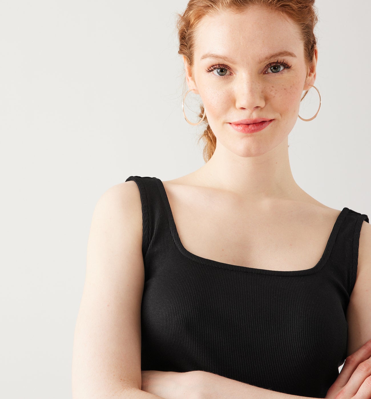 Sleeveless jersey top - Black