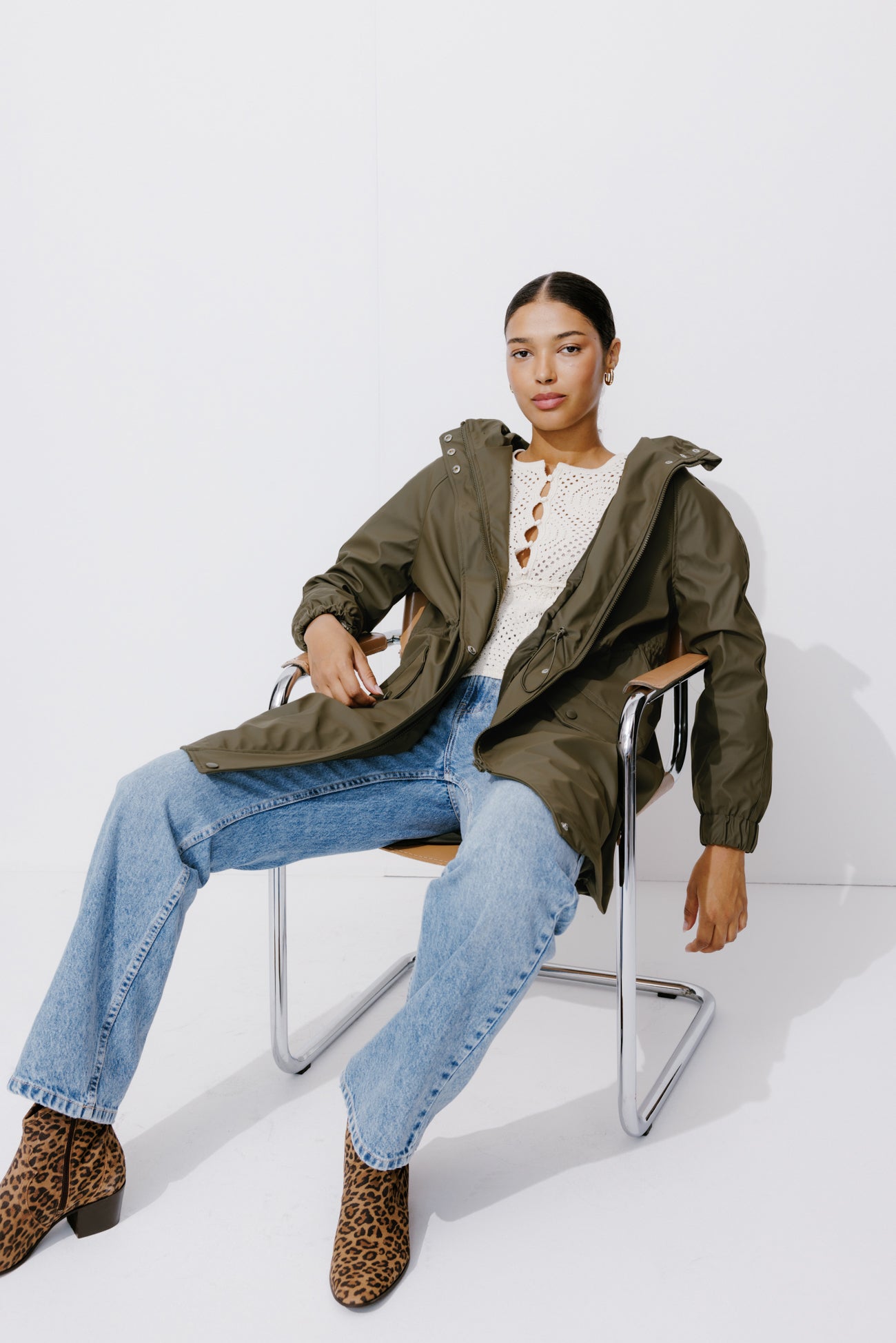 Shower-resistant parka - Khaki