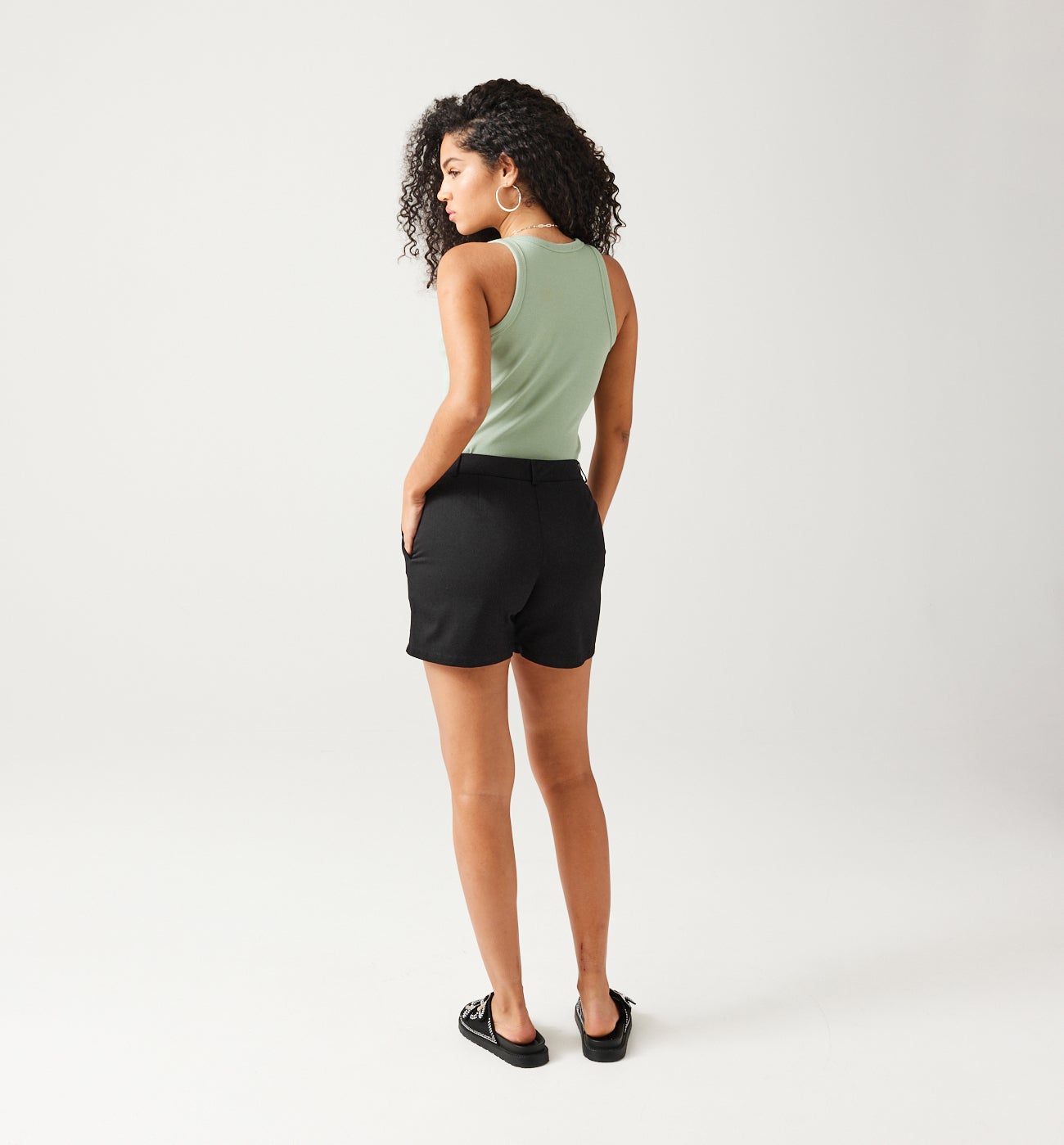 Sheen cotton shorts - Black