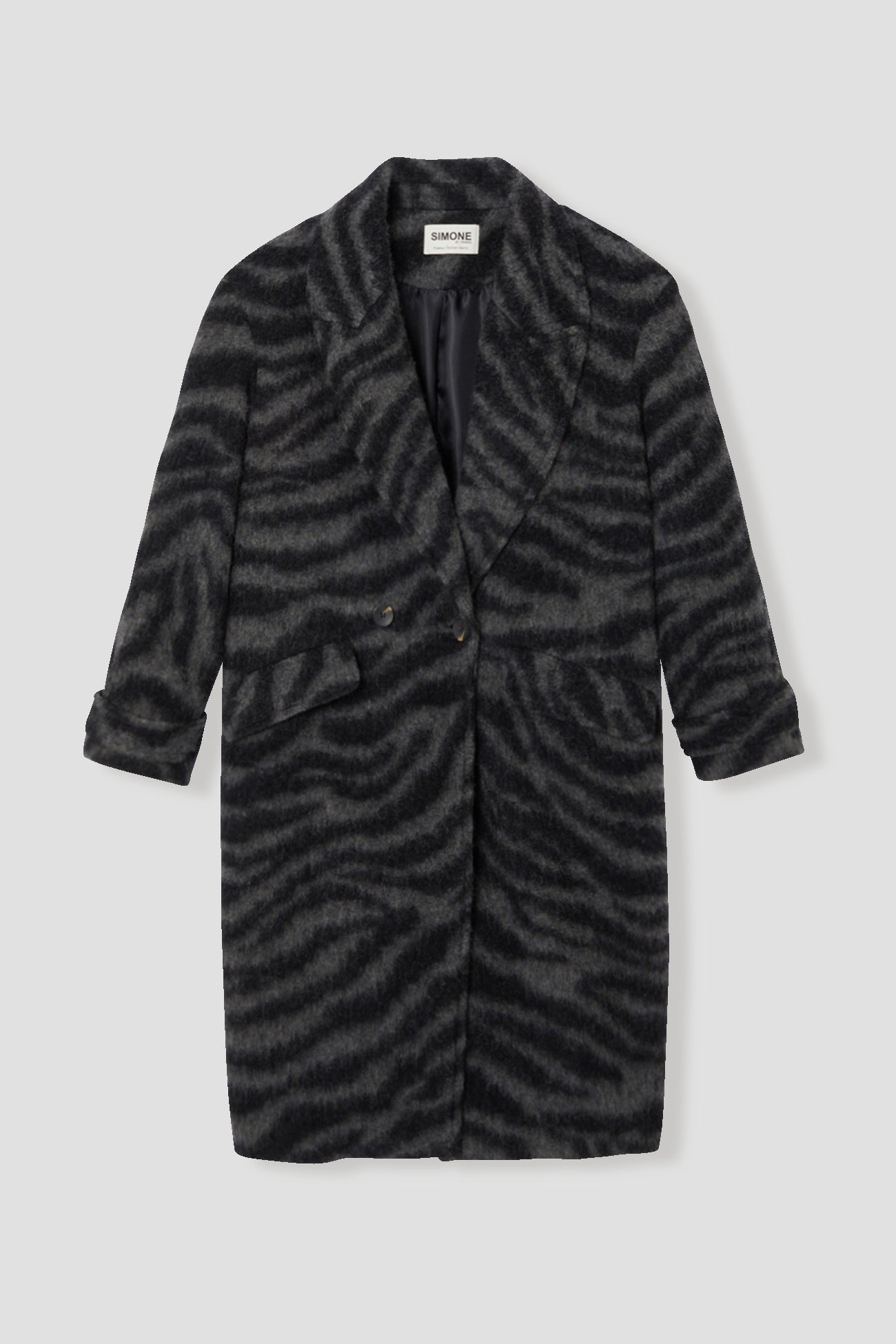 SIMONE wool blend coat - Chestnut brown print