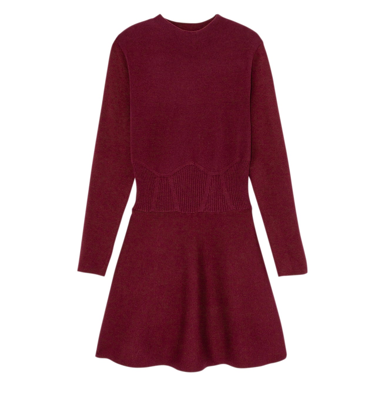 Short knitted dress - Bordeaux red