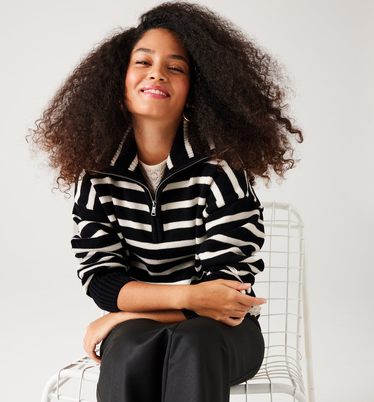 Trucker nautical jumper - Ecru stripes