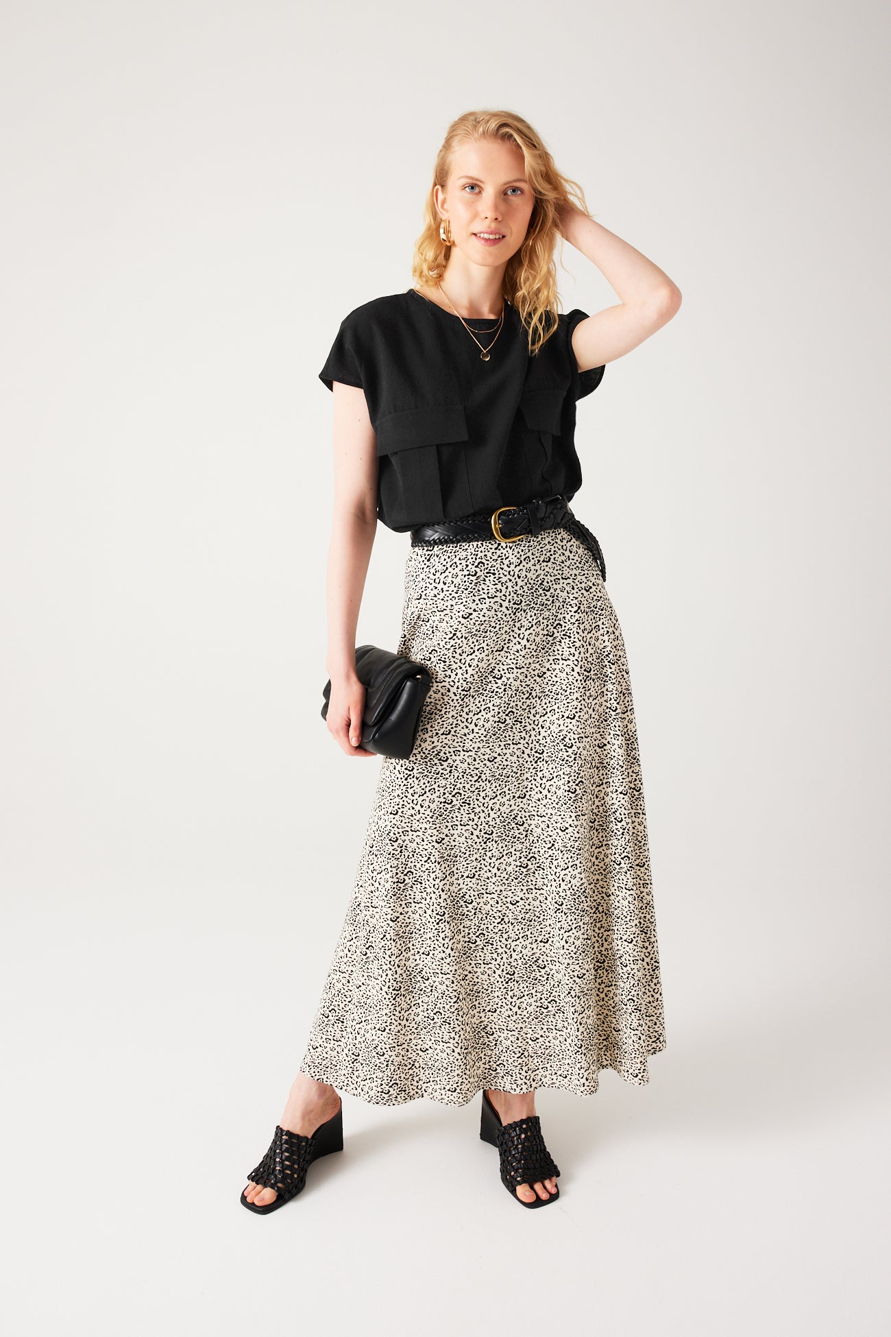 Cotton linen blouse - Black