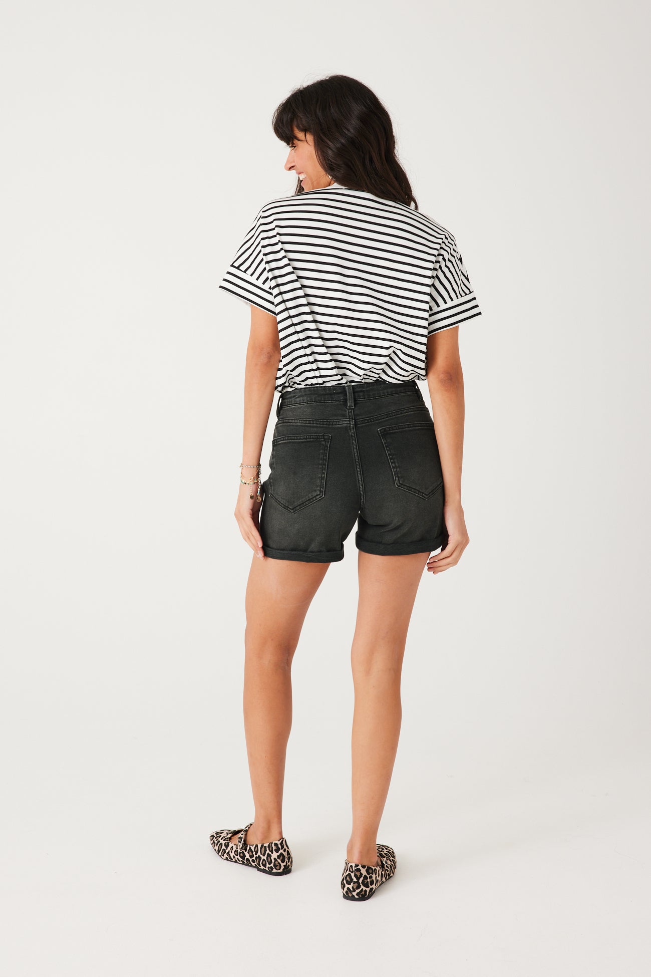 Denim shorts - Grey denim