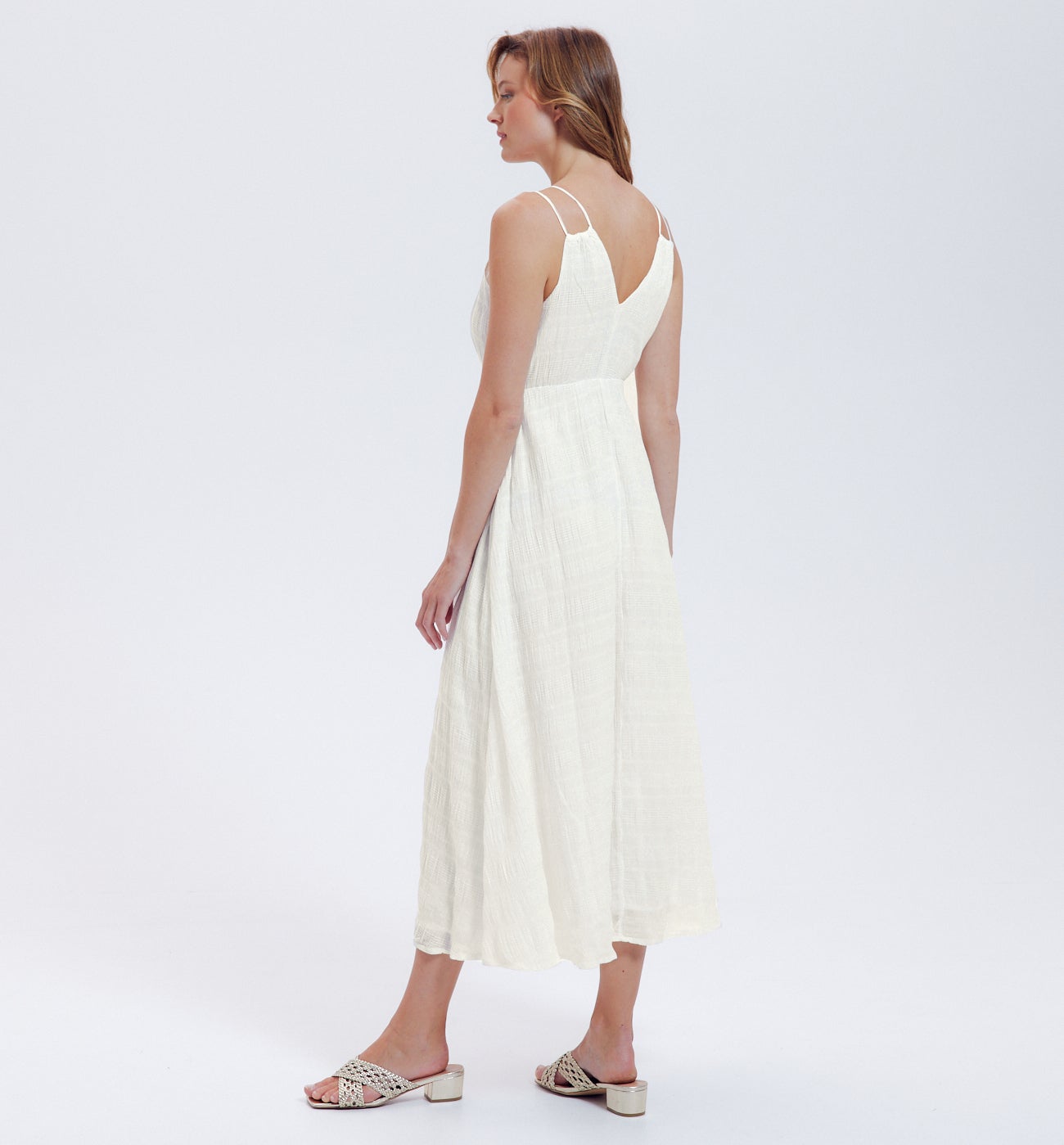 Mid-length strappy dress - Neon green