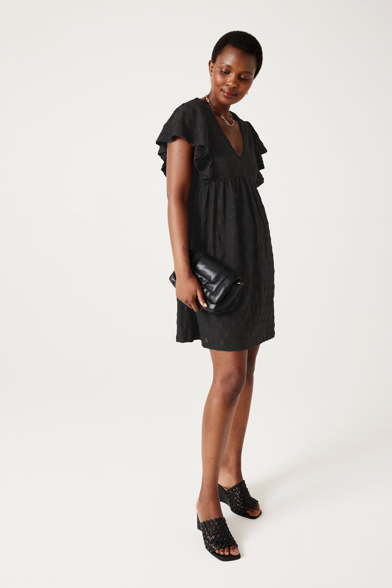 Short babydoll dress - Black