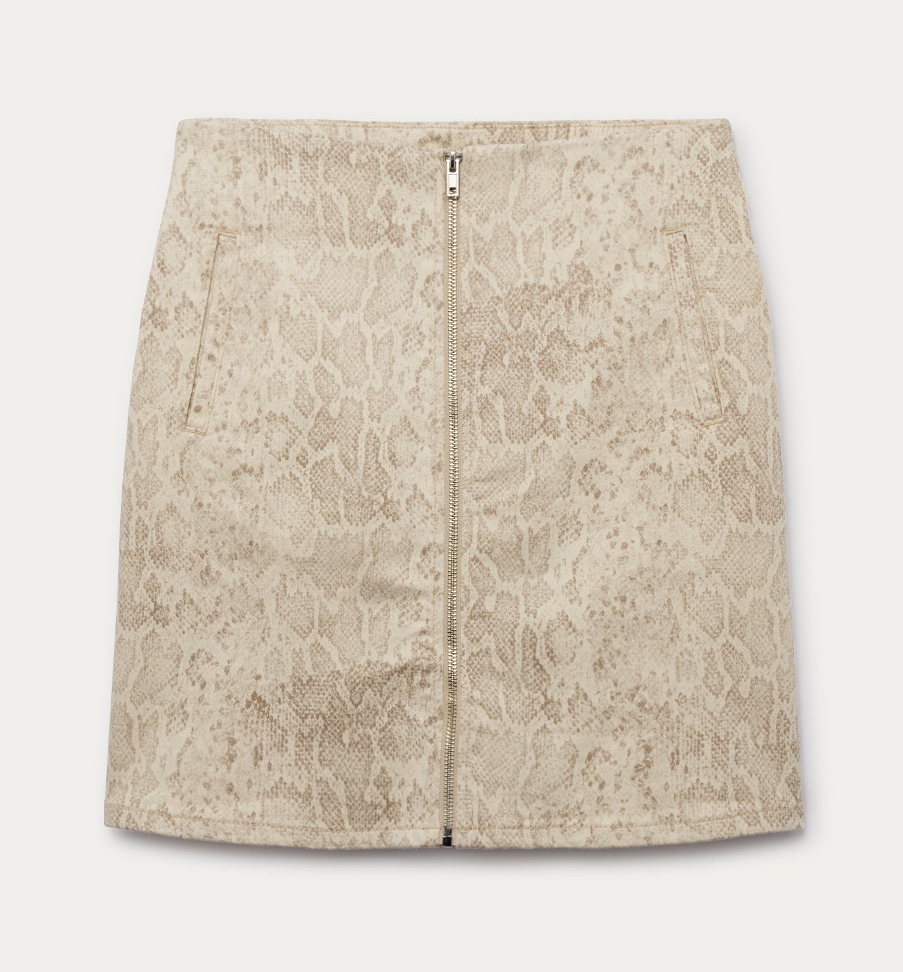Python pattern mini skirt - Ecru print