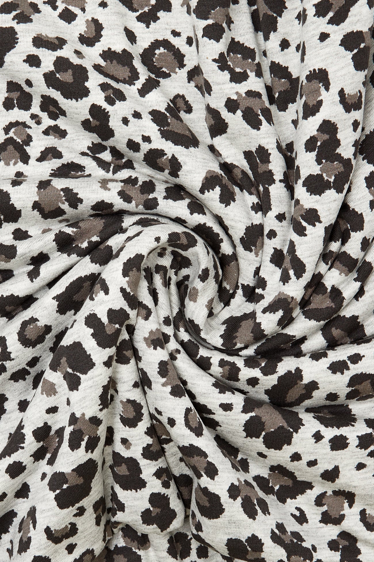 3m leopard jersey fabric cut - Grey print