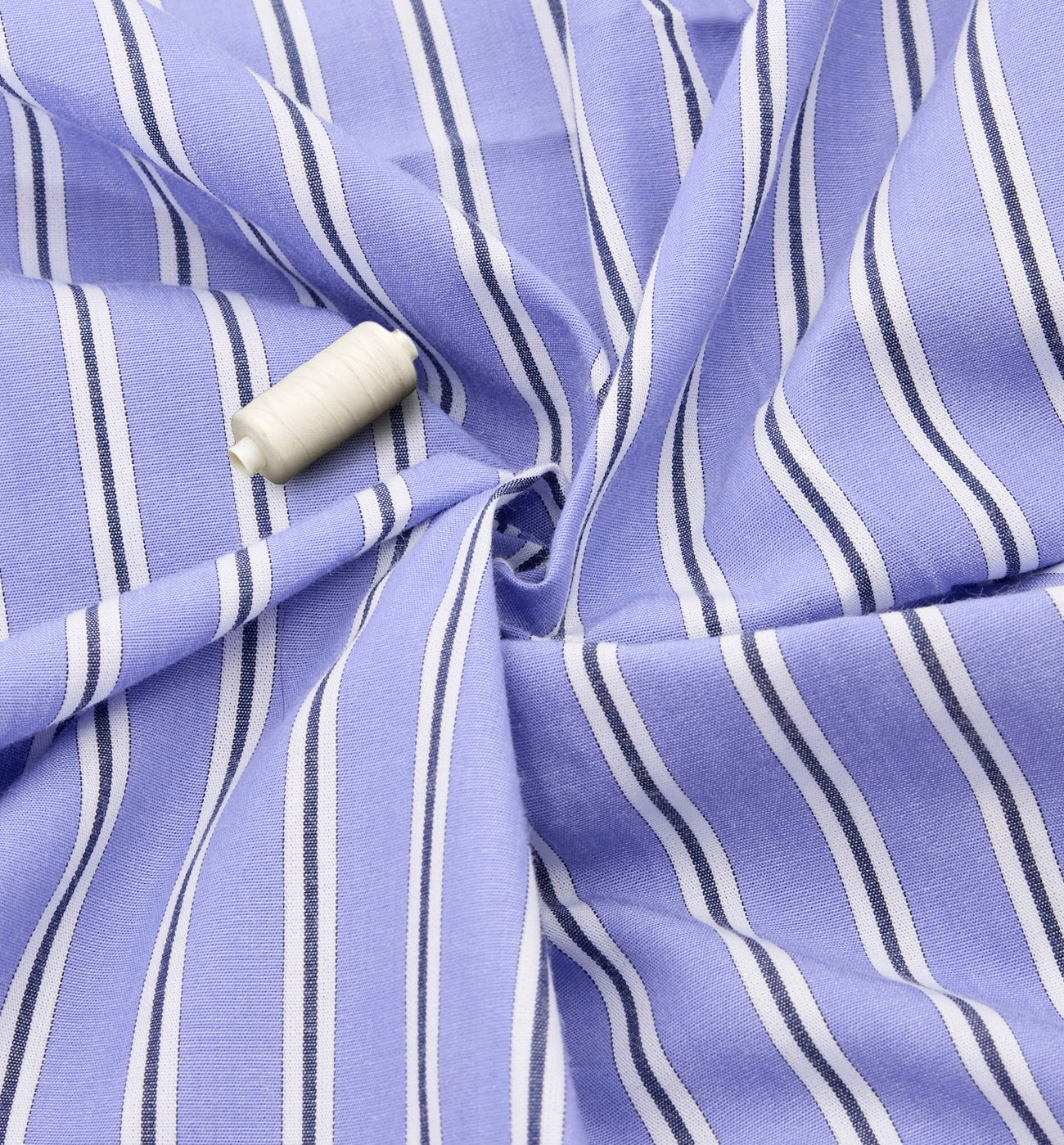 Striped cotton fabric cut - Blue stripes