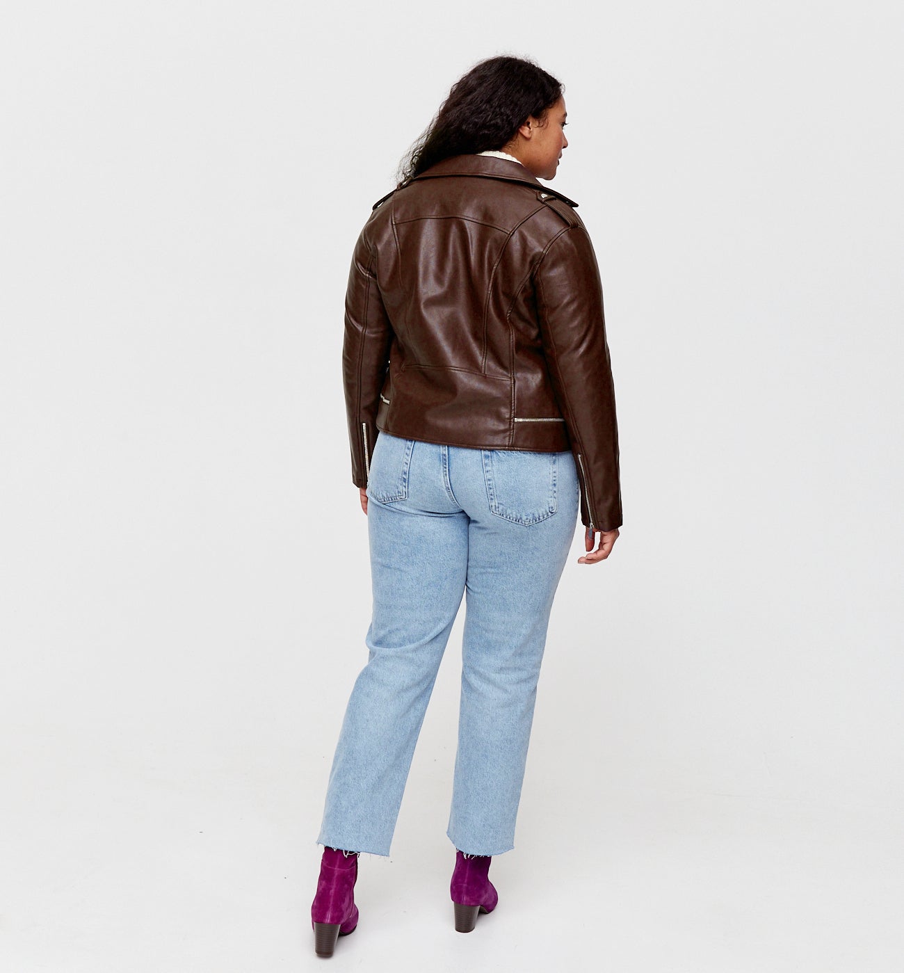 Faux leather jacket - Bordeaux red