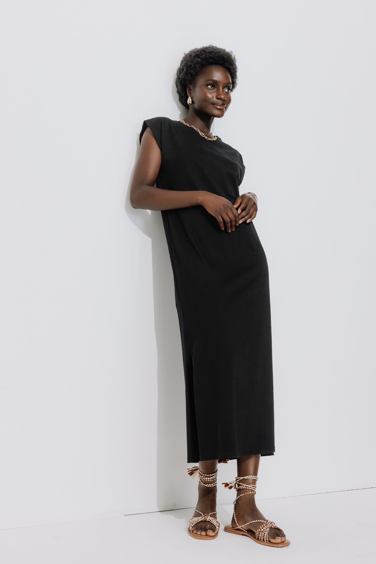 Long t-shirt dress - Black