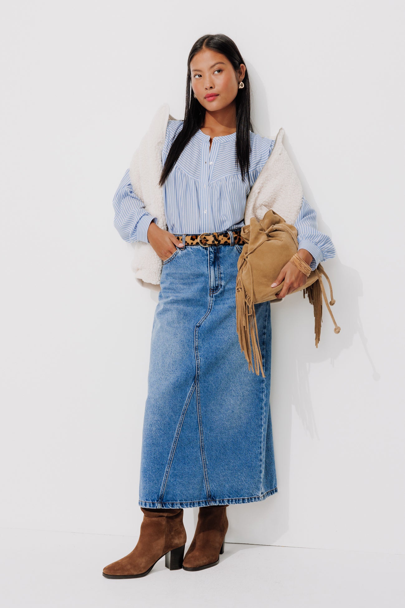 Ecodesign striped shirt - Blue stripes