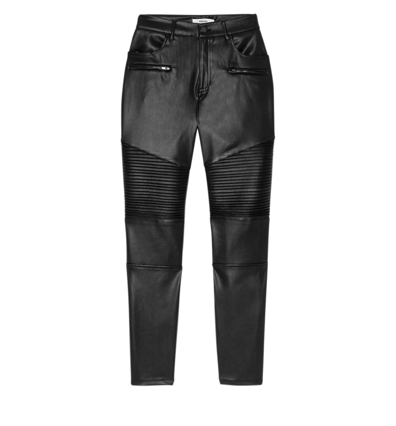 Faux leather biker trousers - Black