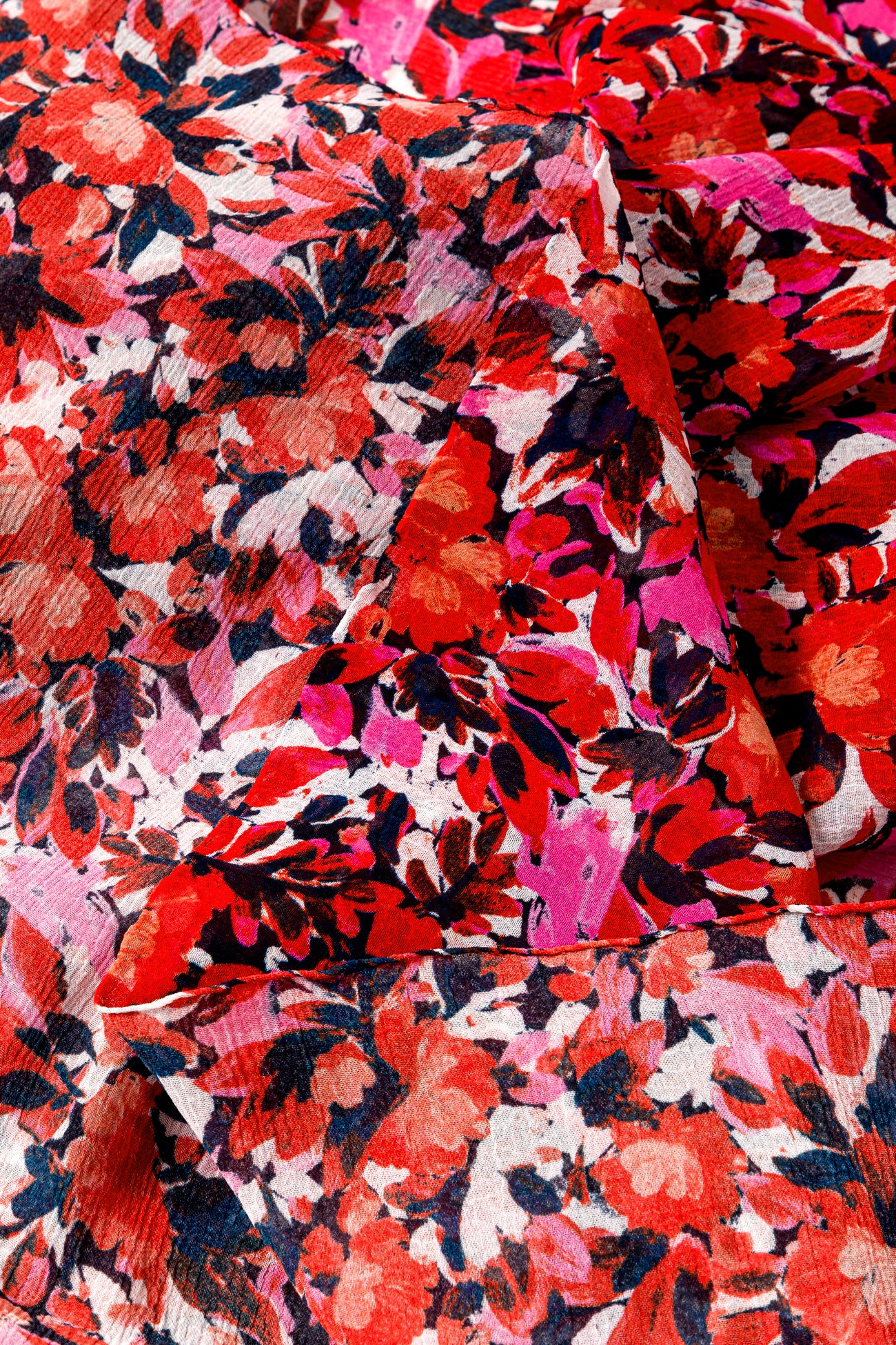 Polyester voile 3m fabric cut - Red print