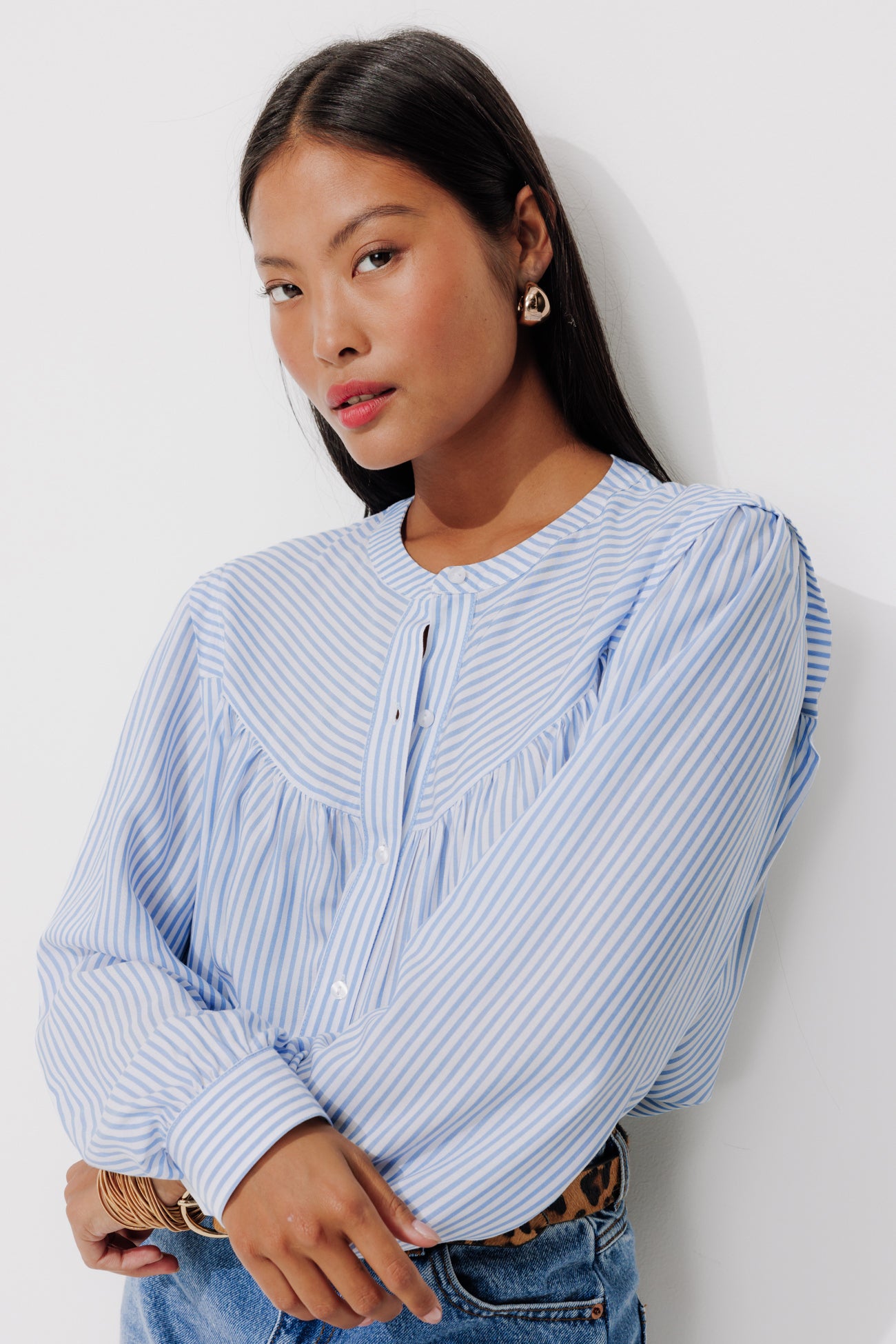 Ecodesign striped shirt - Blue stripes