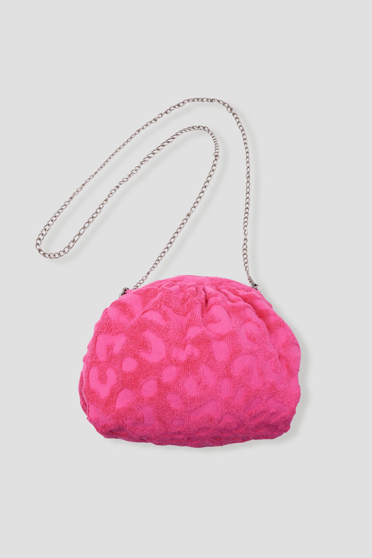 Towelling half-moon bag - Fuchsia