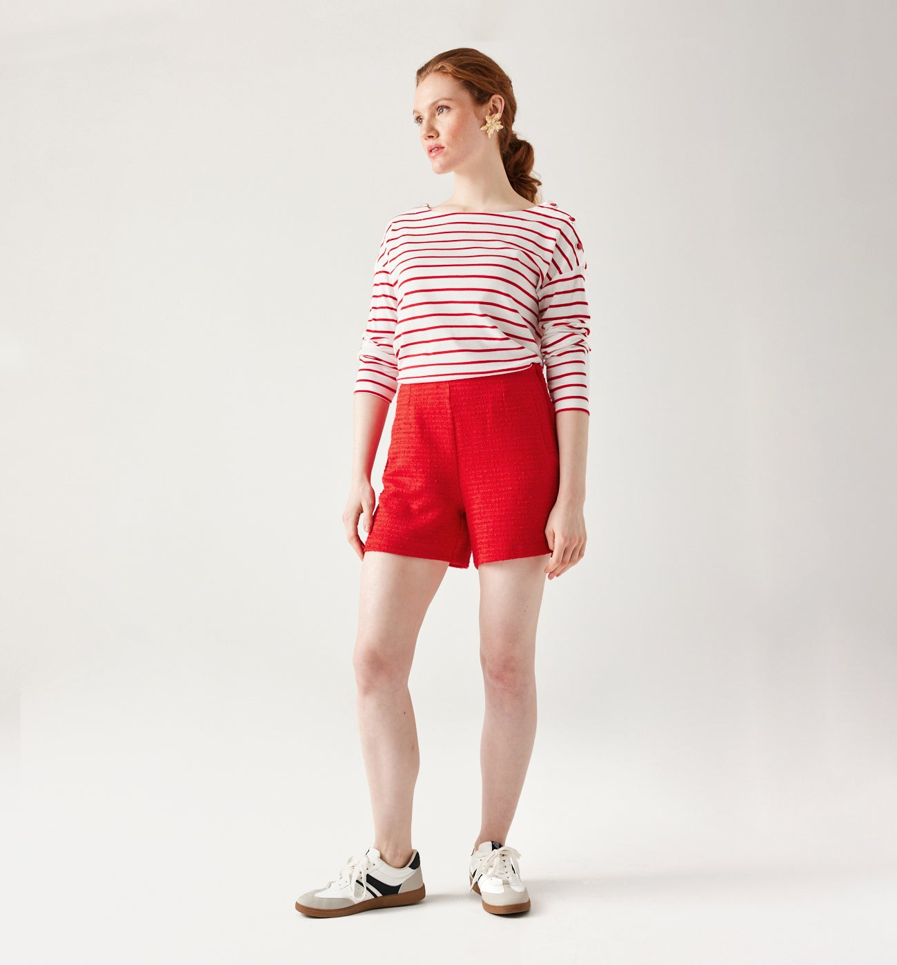 Chic tweed shorts - Red