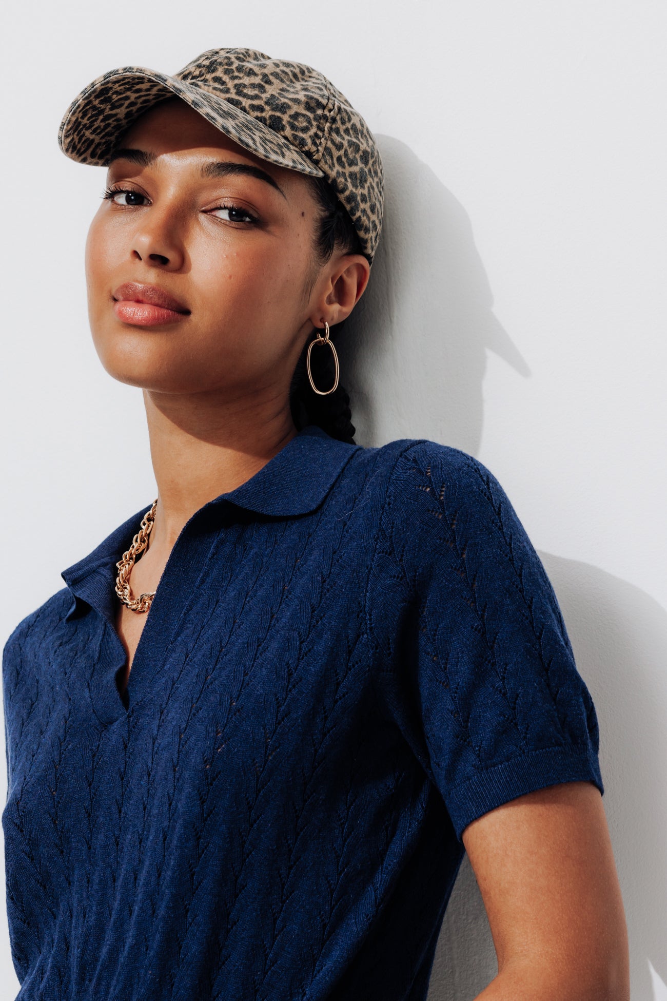 Short-sleeved polo shirt - Navy blue