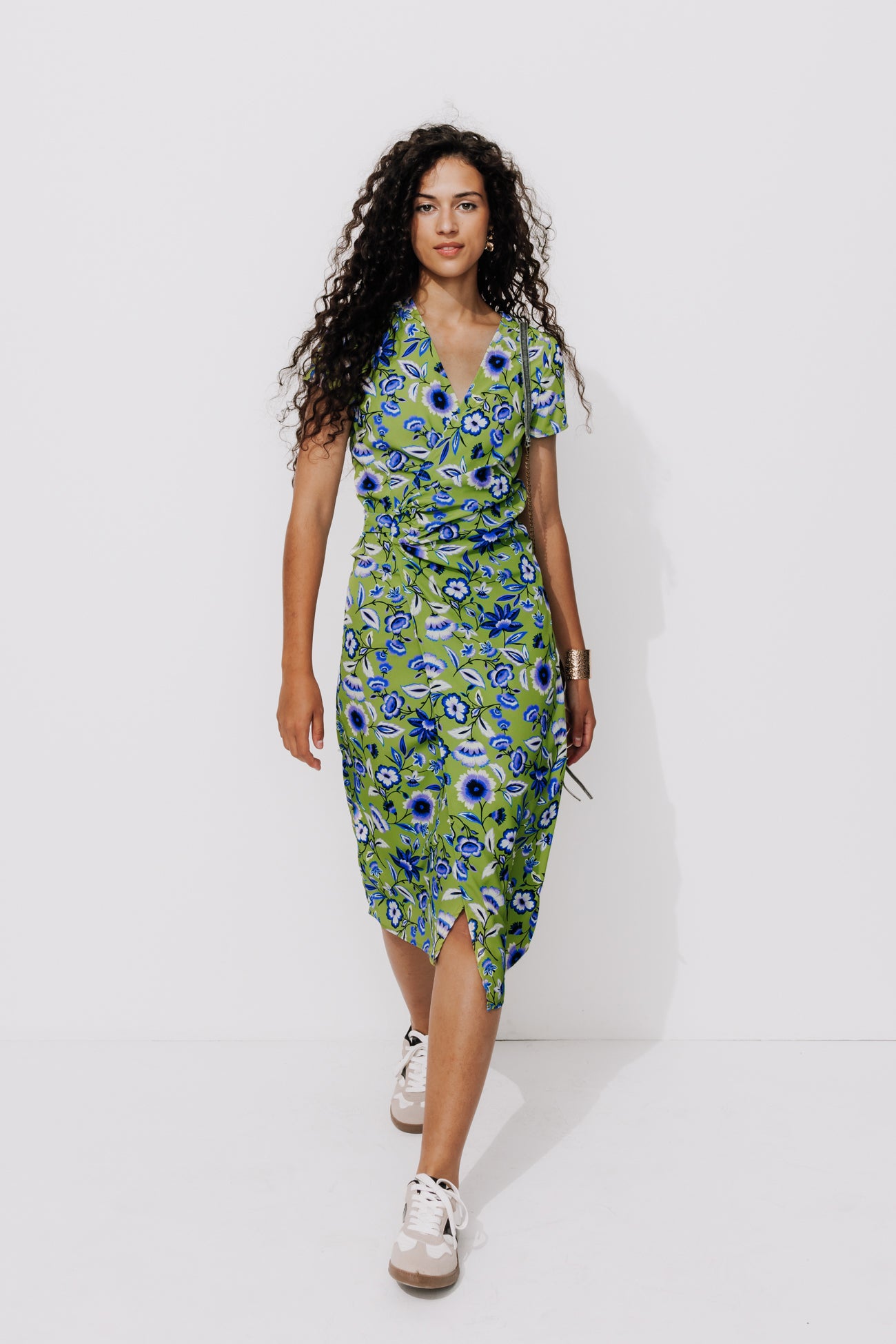 Patterned crossover dress - Multicolour print