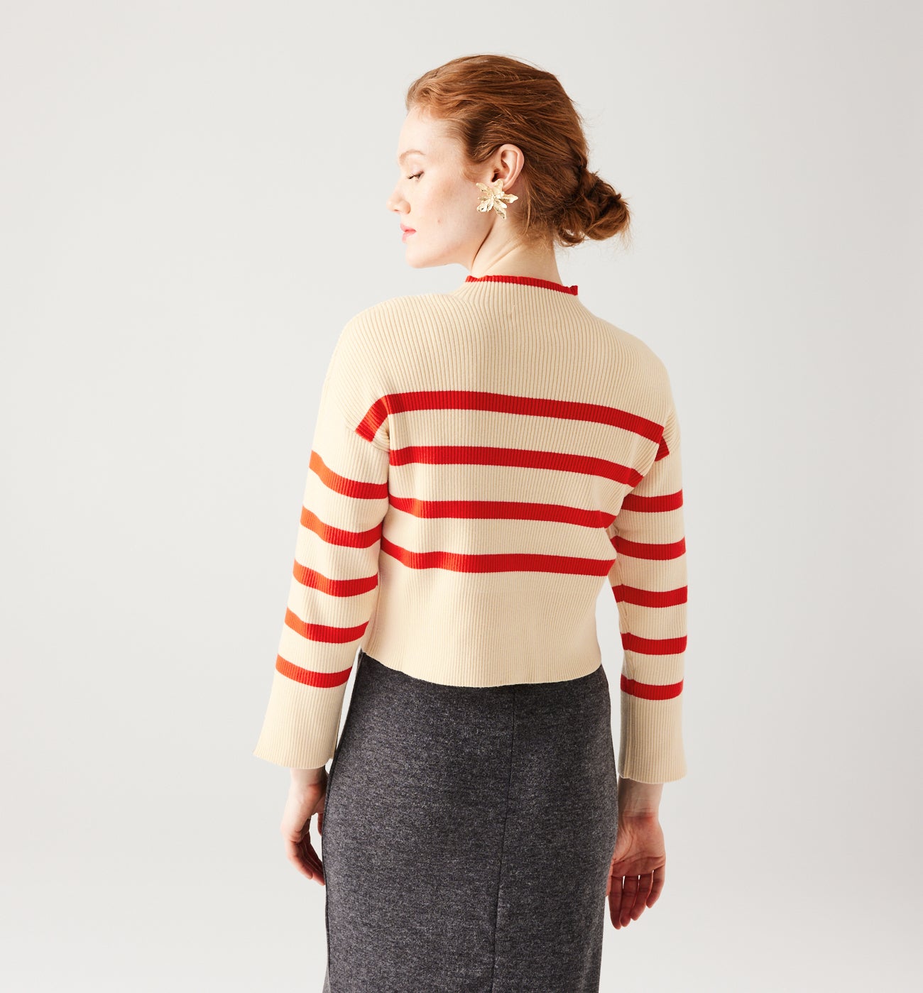 Ribbed nautical jumper - Red stripes