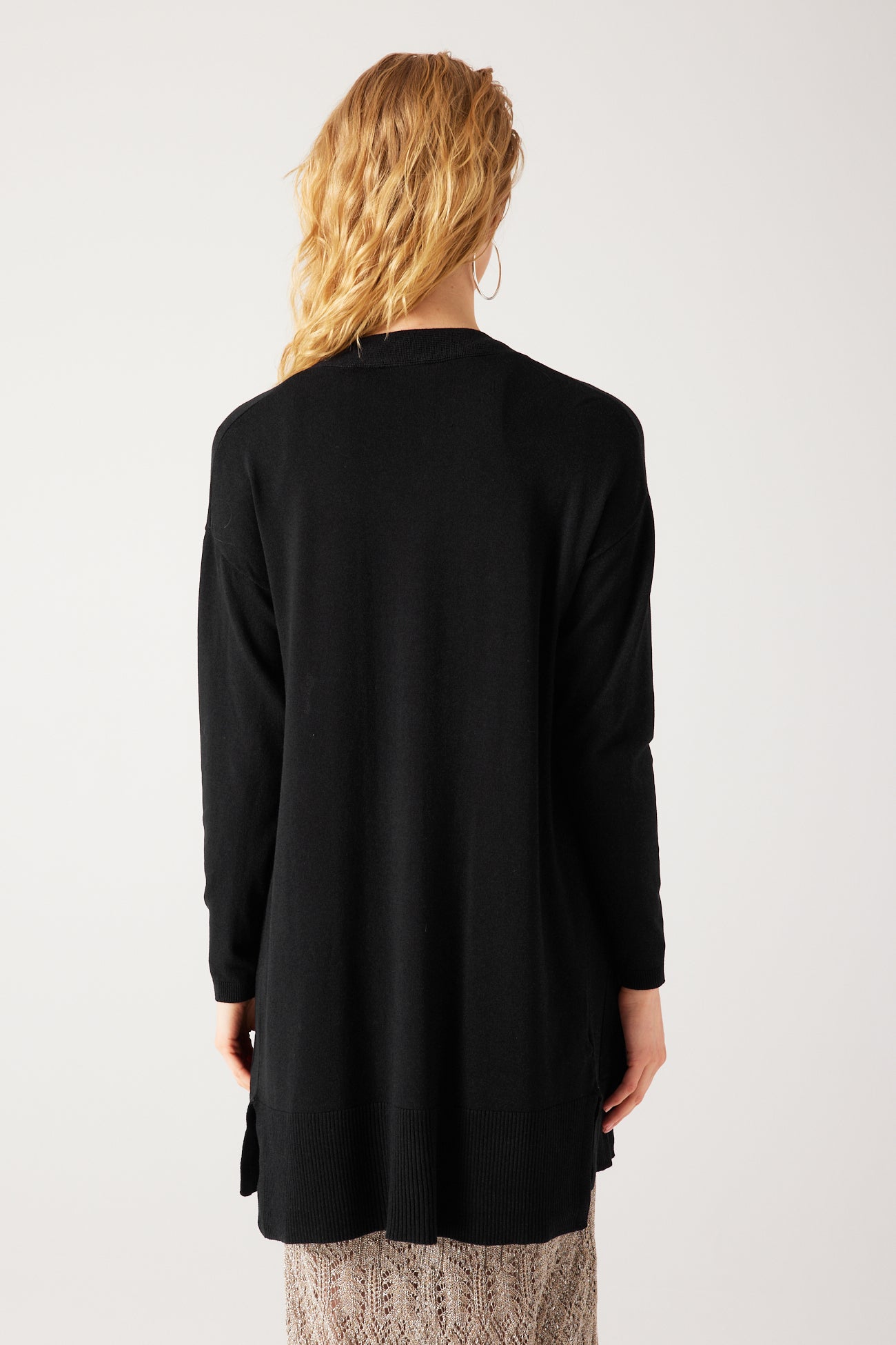 Long lightweight knit cardigan - Navy blue