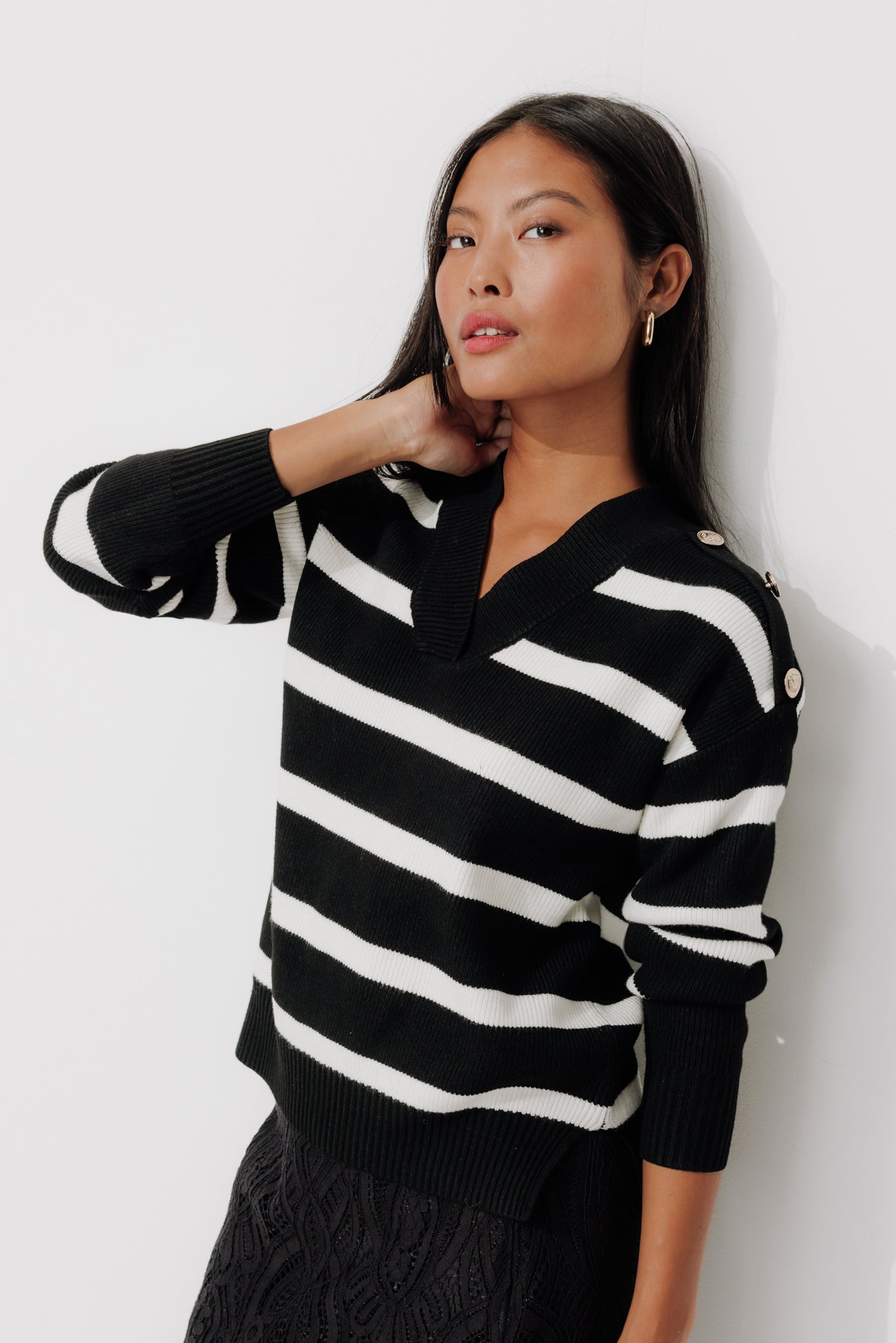Striped nautical sweater - Black stripes