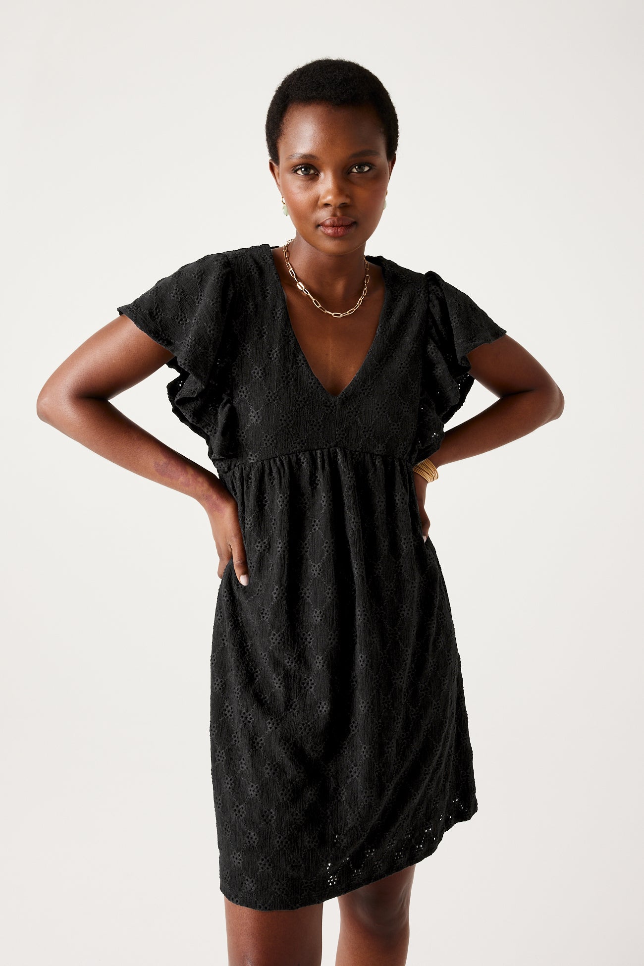 Short babydoll dress - Black