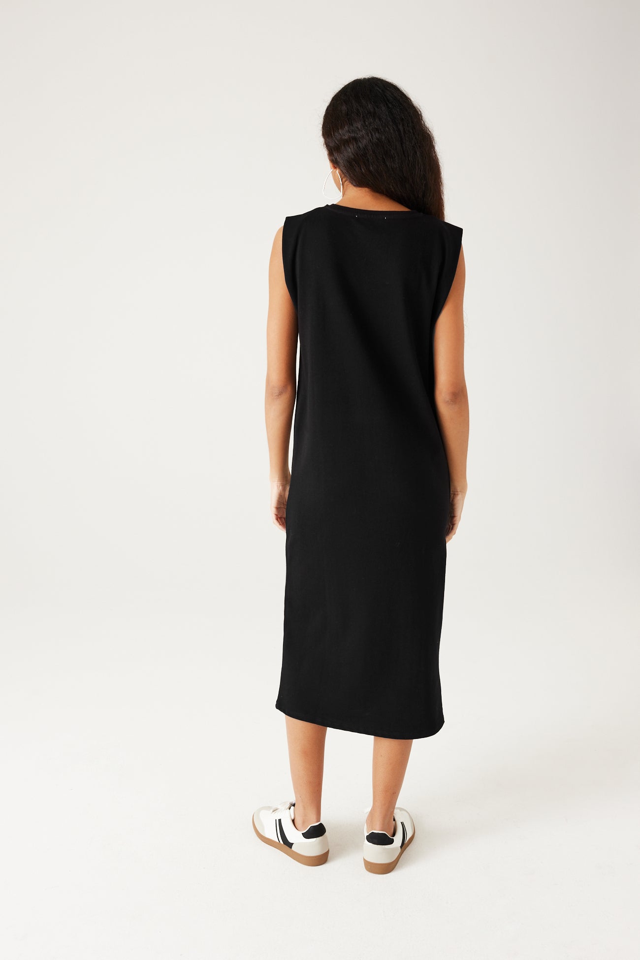 Tube dress + strass - Black stripes