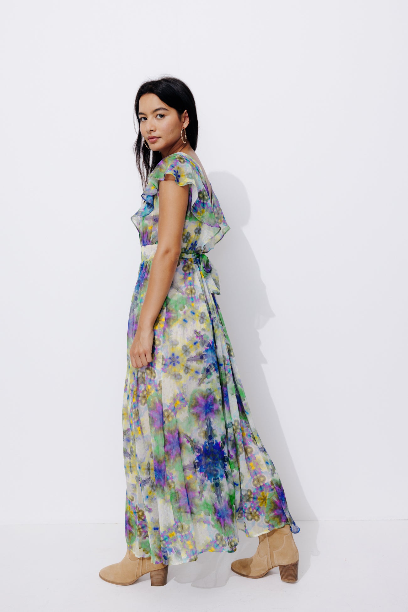 Ecodesign floaty dress - Multicolour print