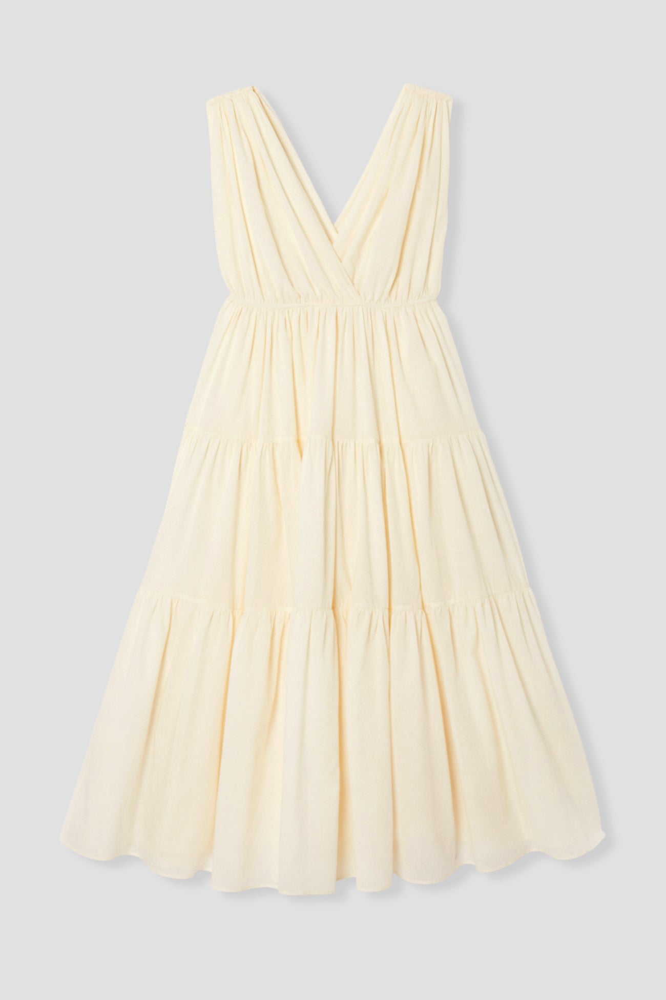 Low-neck crushed dress - Ecru