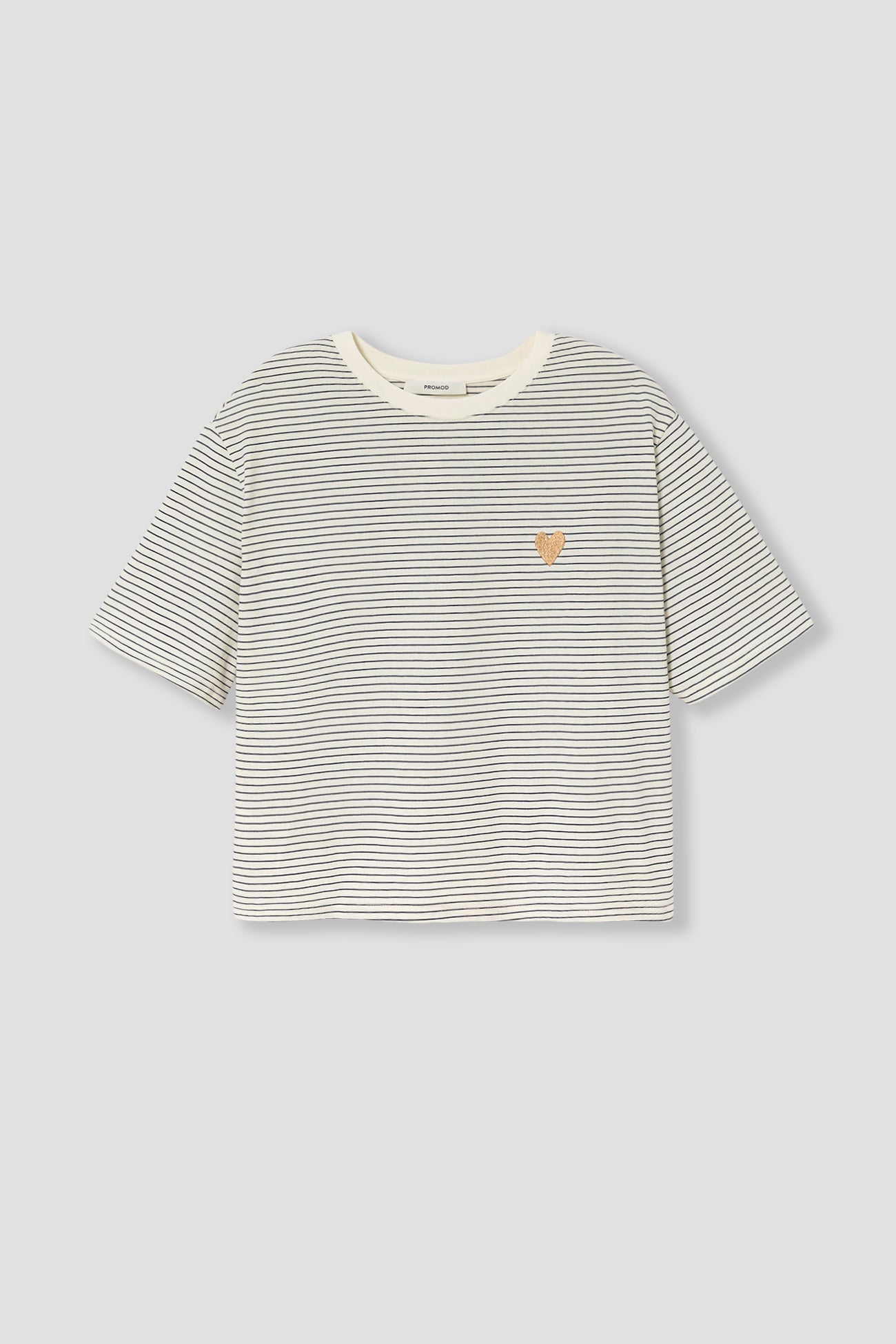 T-shirt with heart motif - Ecru