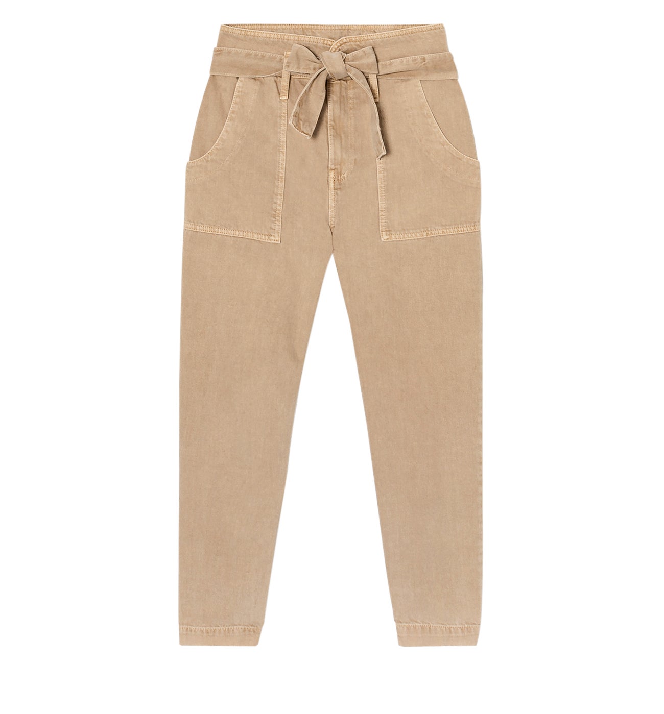 High-waist overdyed jeans - Light denim