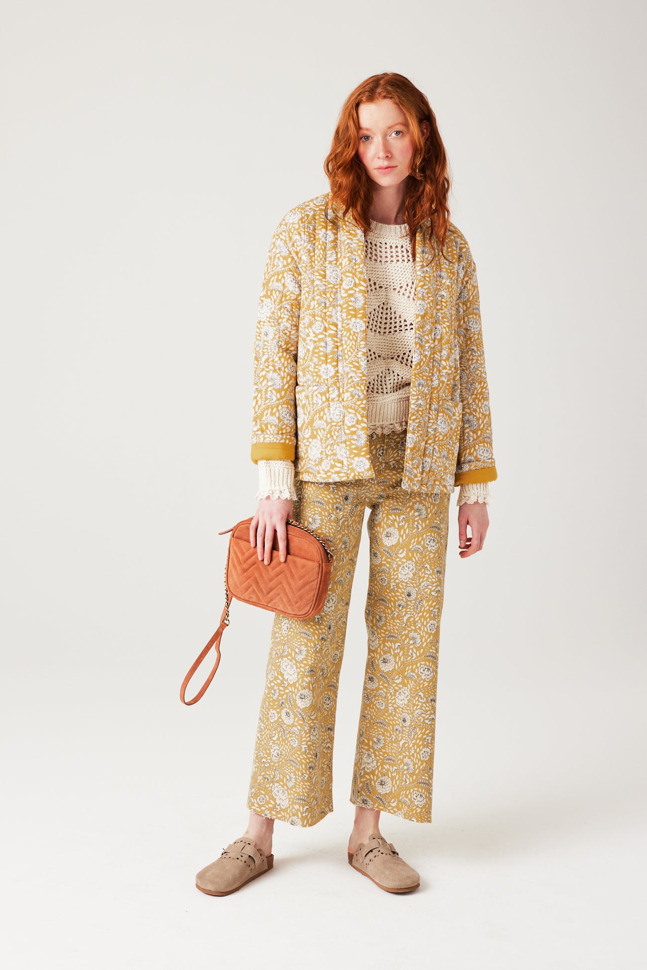 Trousers in 'Indian' pattern - Ochre print