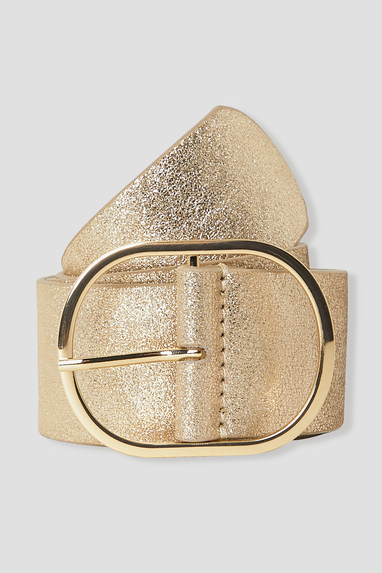 Glitzy leather belt - Gold
