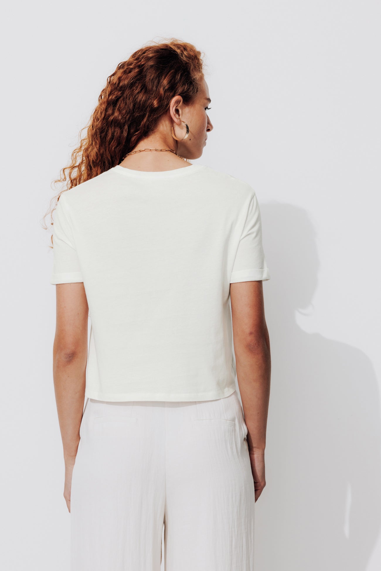 Knotted crop t-shirt - Khaki
