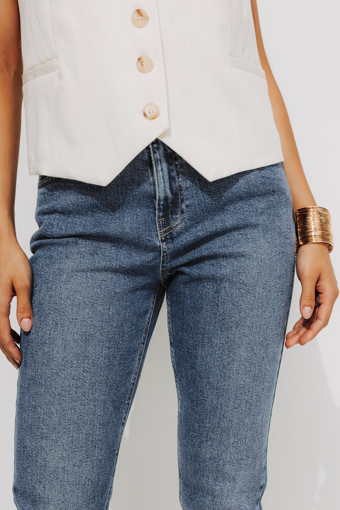 GASTON slim-leg cropped jeans - Light denim