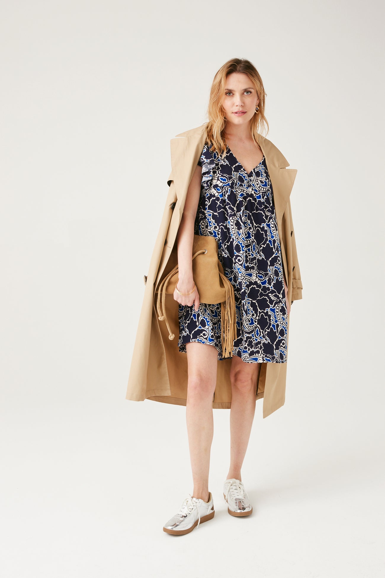 Short patterned dress - Blue print