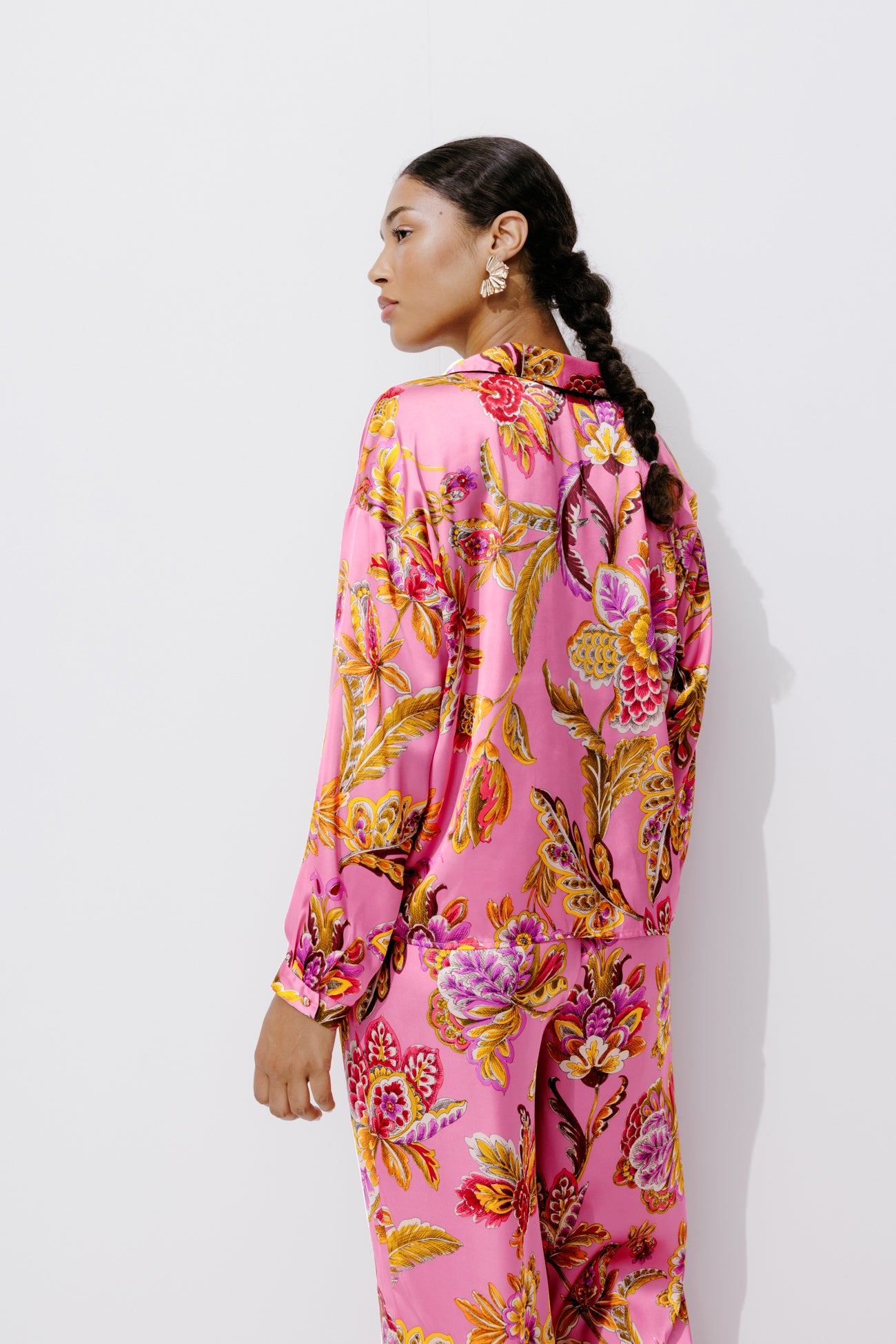 Satin shirt - Pink print