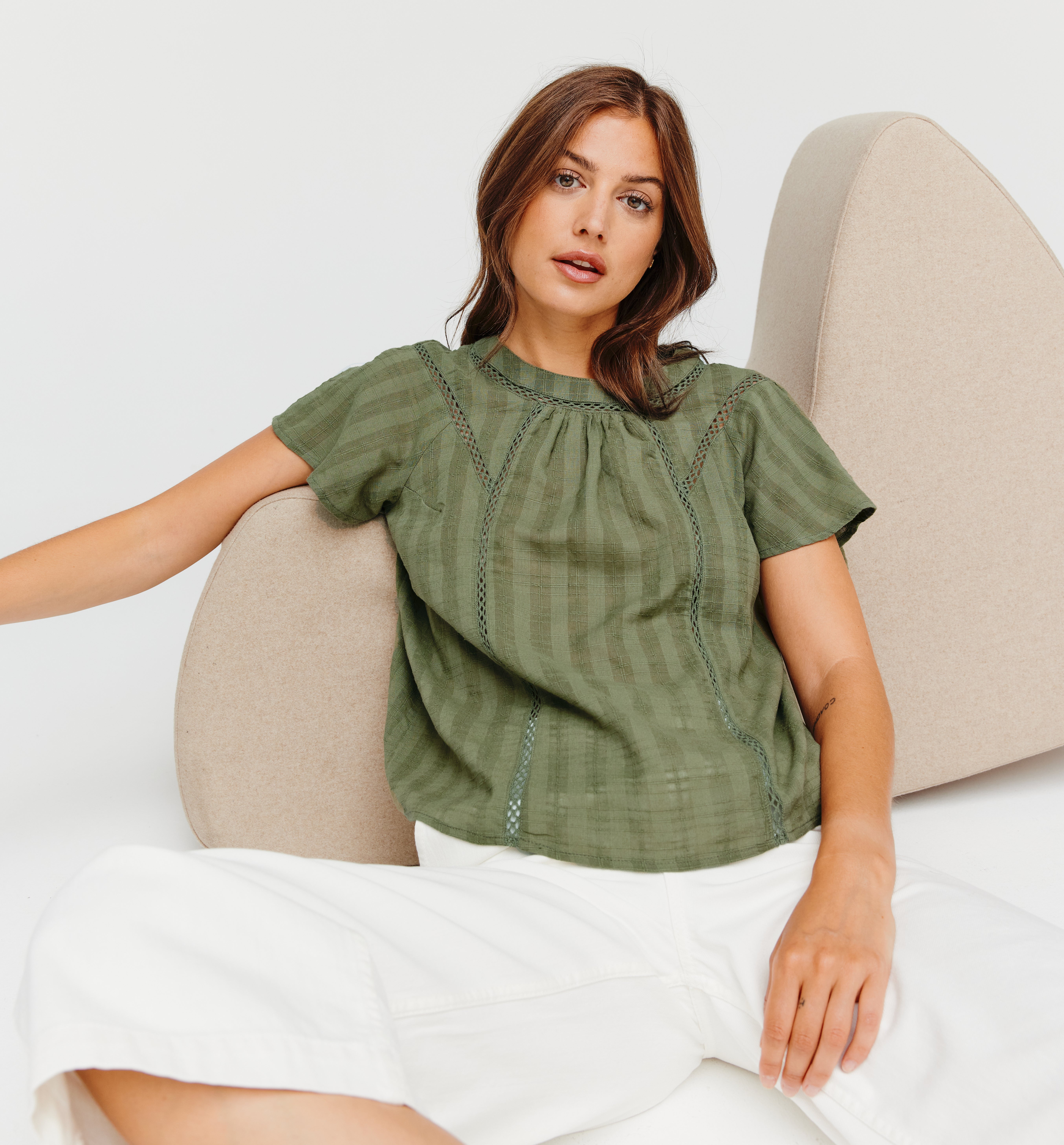 Romantic blouse - Khaki