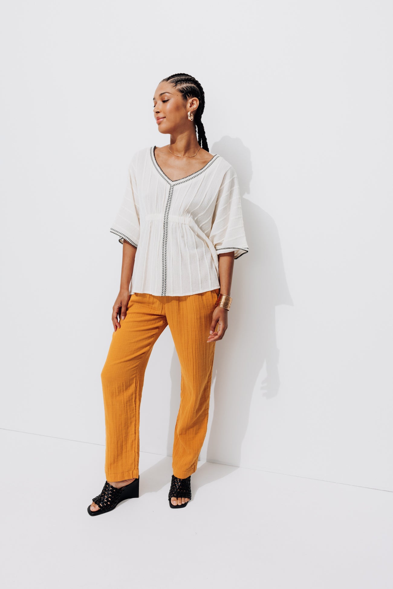 Cotton gauze trousers - Sienna