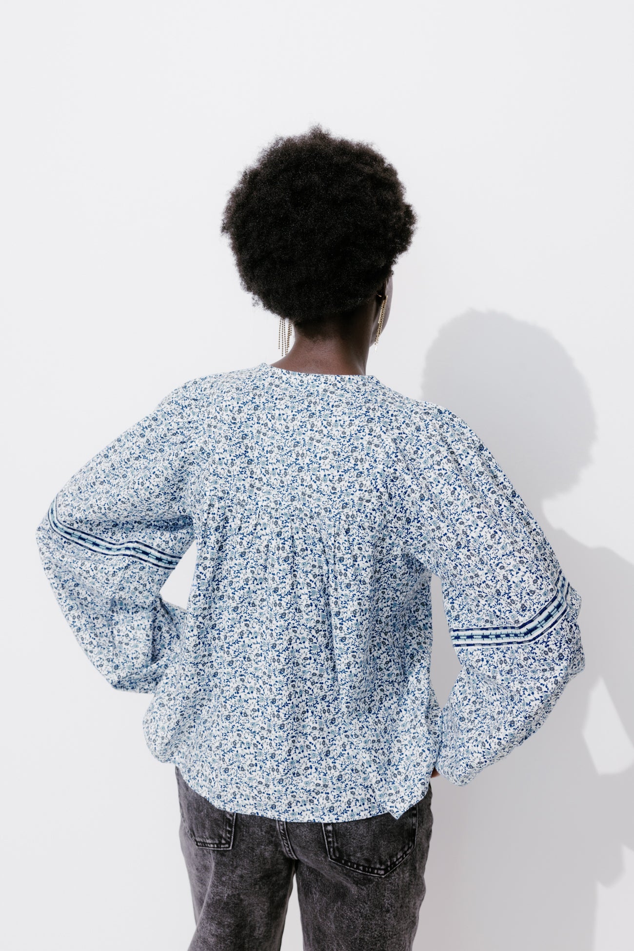 Folky patterned blouse - Ecru print