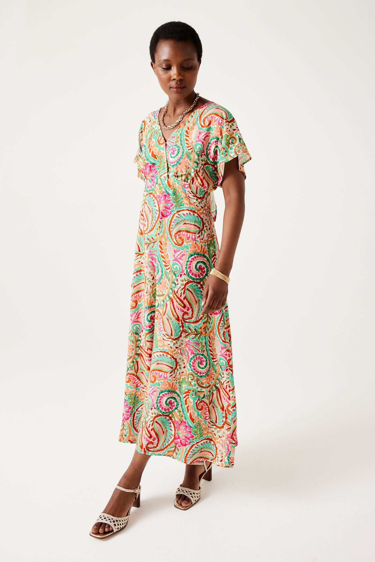 Ecodesign patterned dress - Multicolour print