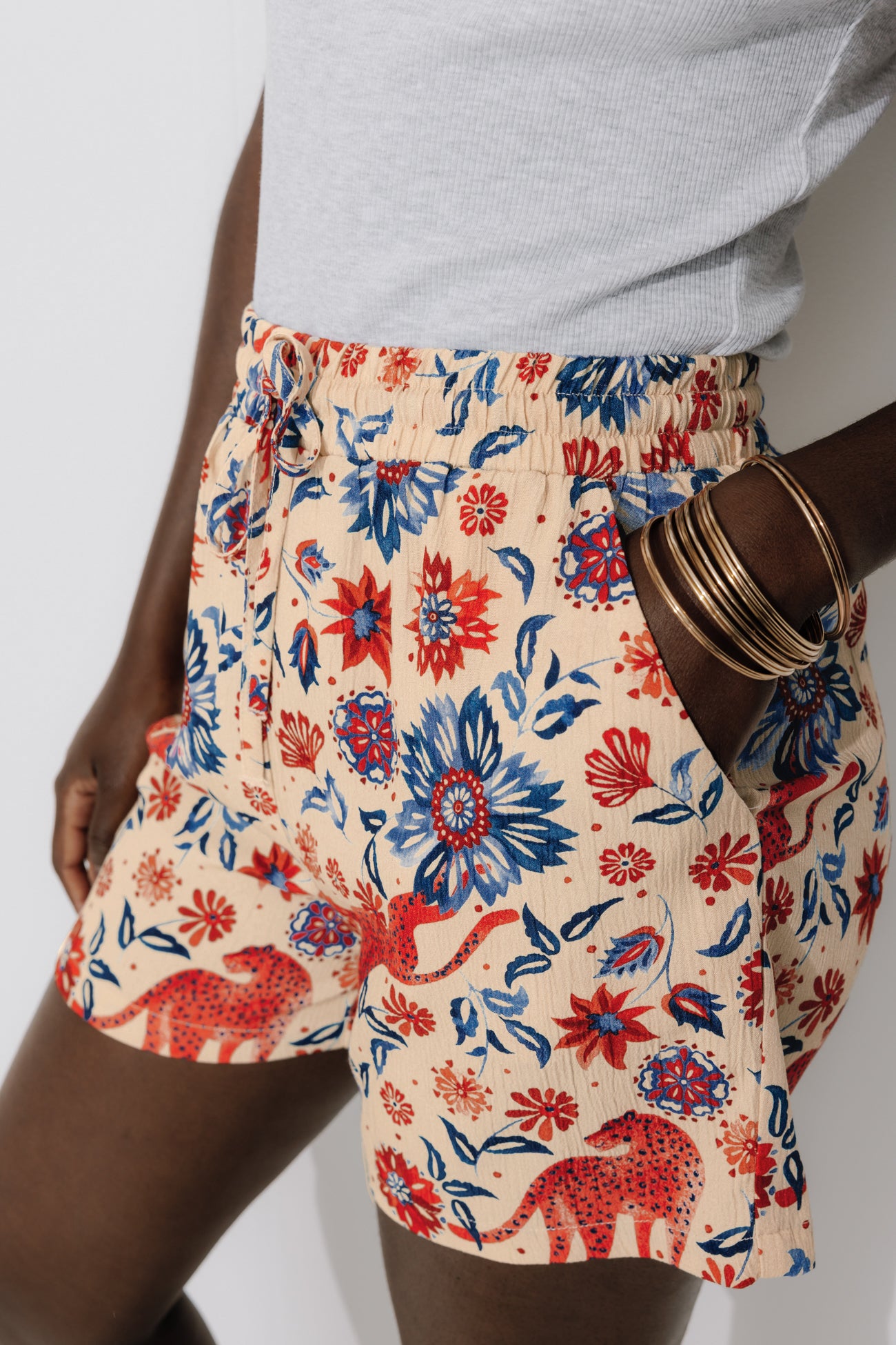 Patterned shorts - Navy blue print