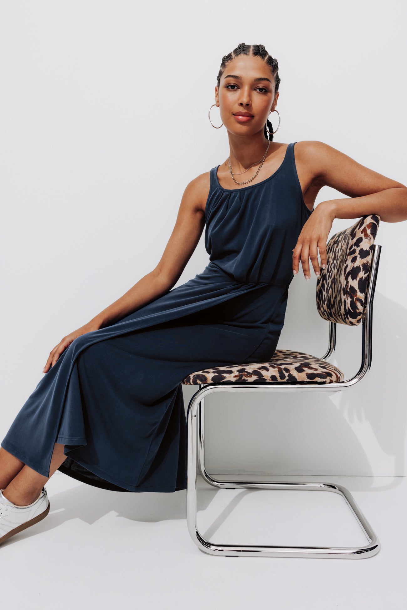 Jersey sleeveless dress - Black