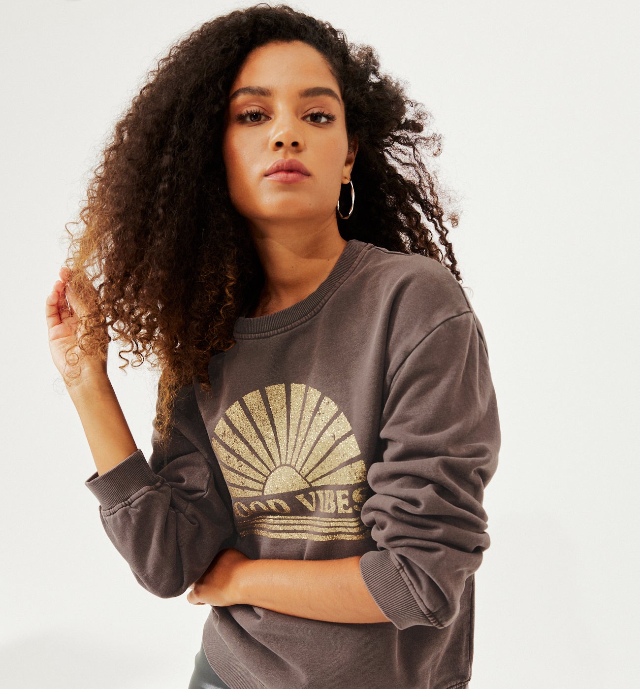 Slogan sweatshirt - Green print