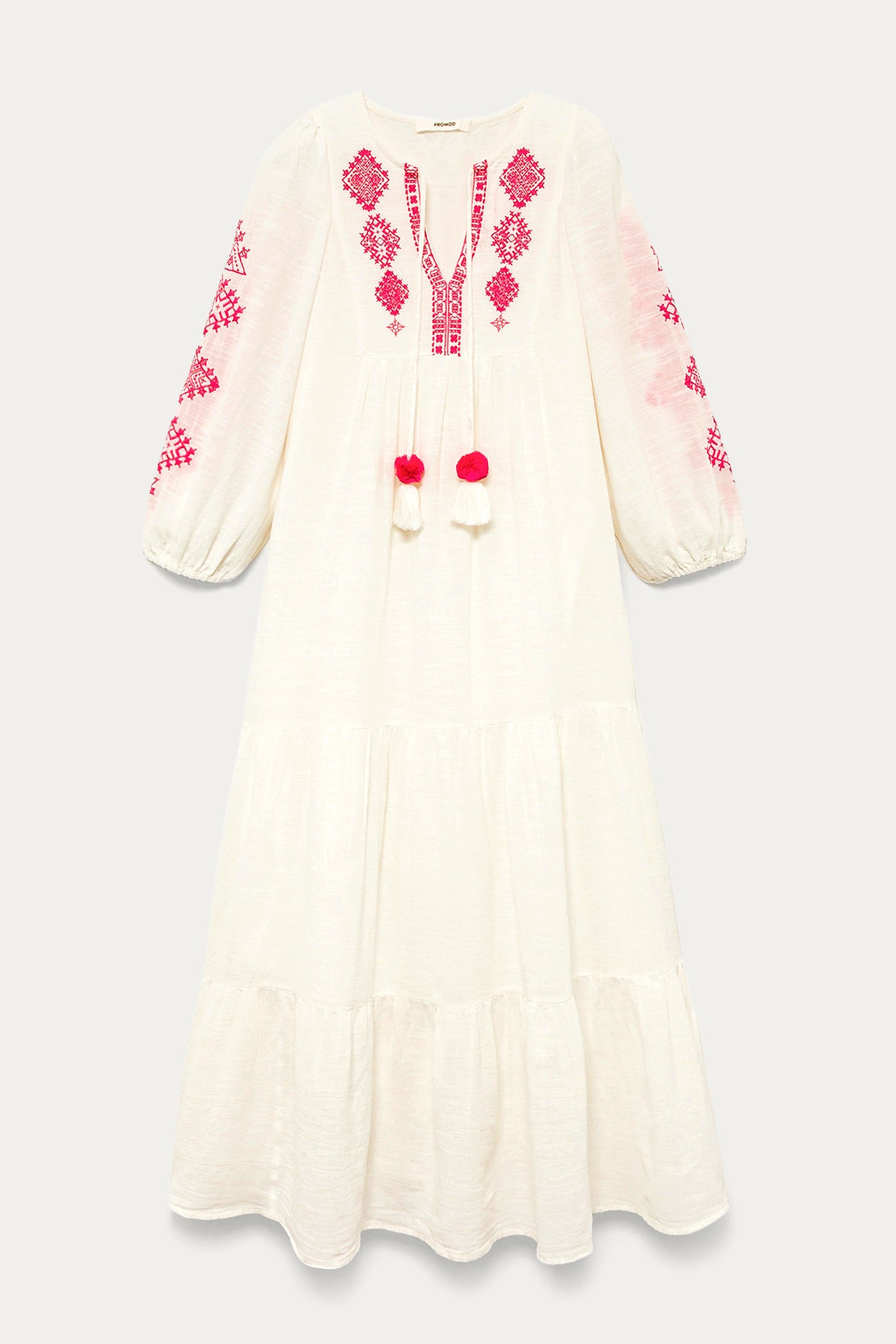 Long embroidered dress - Ecru